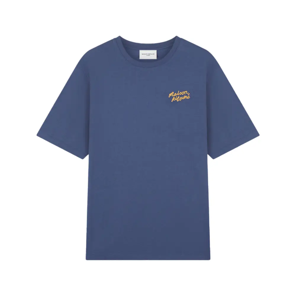 【関税込み】Maison Kitsune ネイビー Racing Wheels Tシャツ Maison Kitsunè Racing Fox T-Shirt Ink Blue – voilà.id