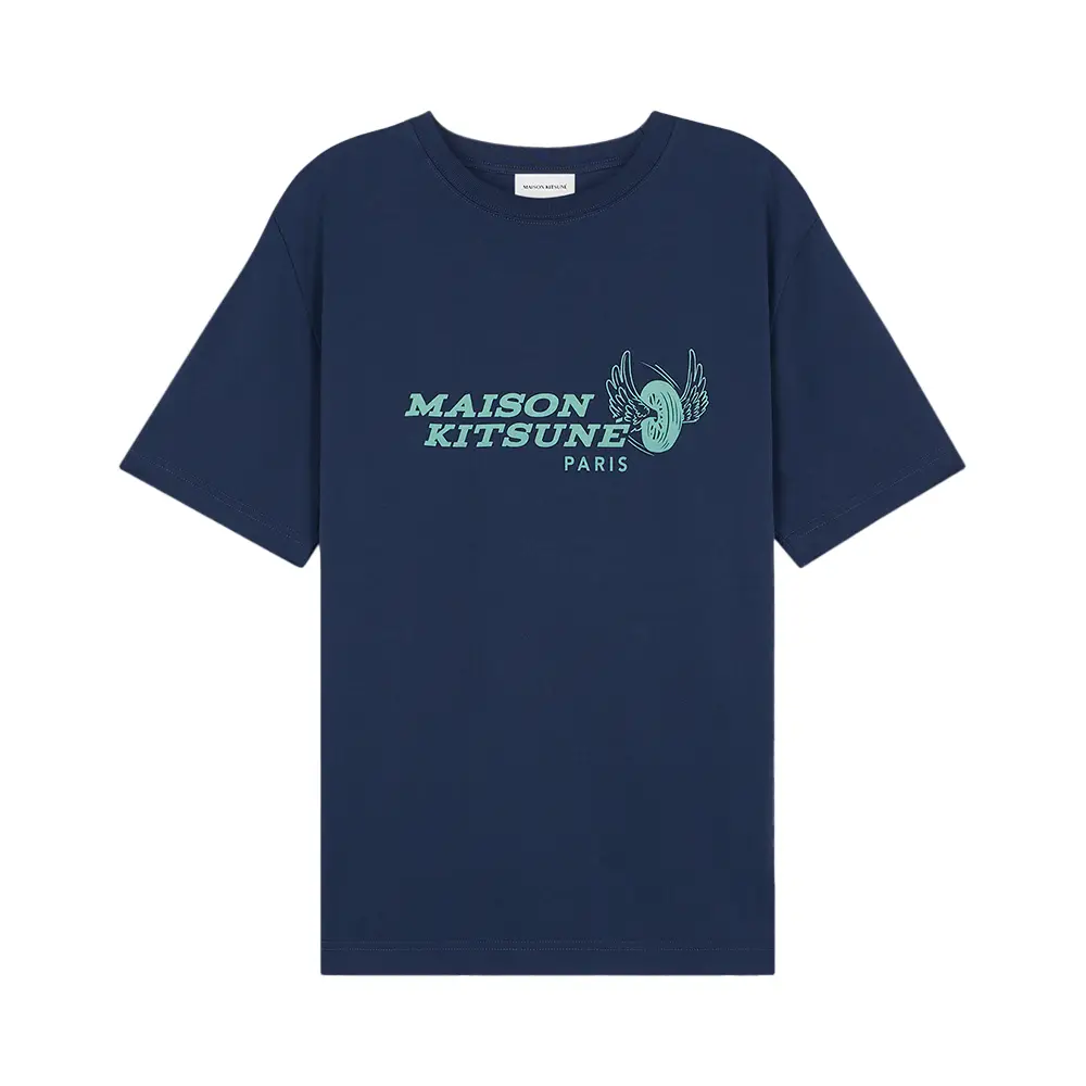 Maison Kitsunè Racing Fox T-Shirt Ink Blue – voilà.id