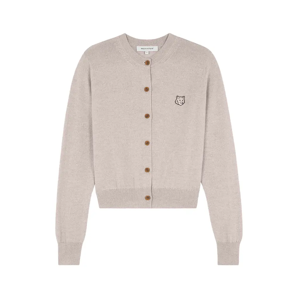 Maison Kitsunè Bold Fox Head Patch Regular Cardigan Light