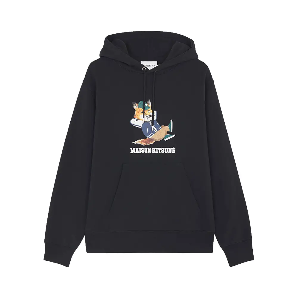 Maison Kitsune Dressed Fox Relaxed Hoodie Black – voilà.id