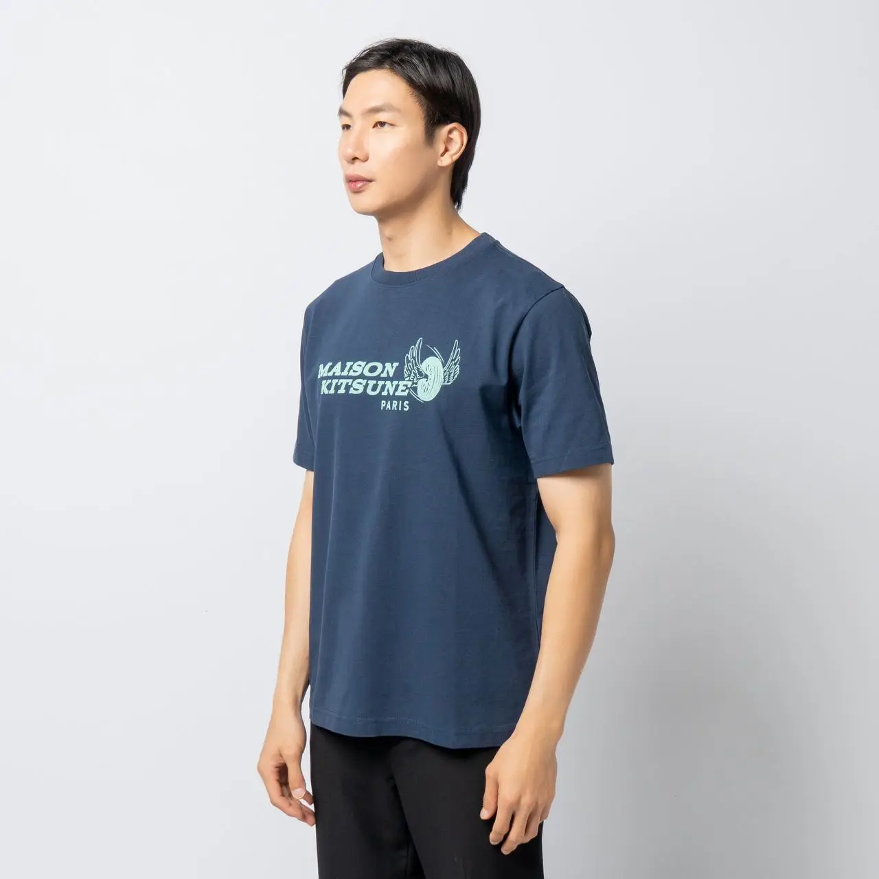 Maison Kitsunè Racing Wheels Comfort T-Shirt Ink Blue – voilà.id
