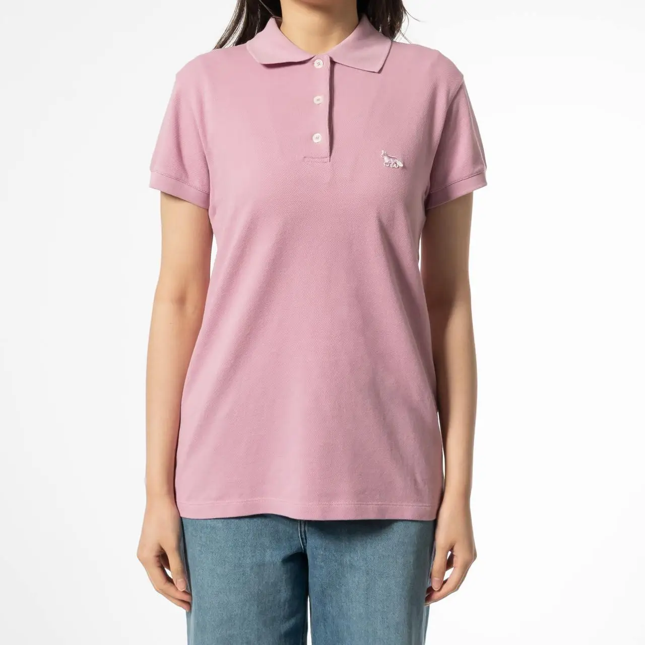 Maison Kitsunè Baby Fox Patch Regular Polo Shirt Blossom