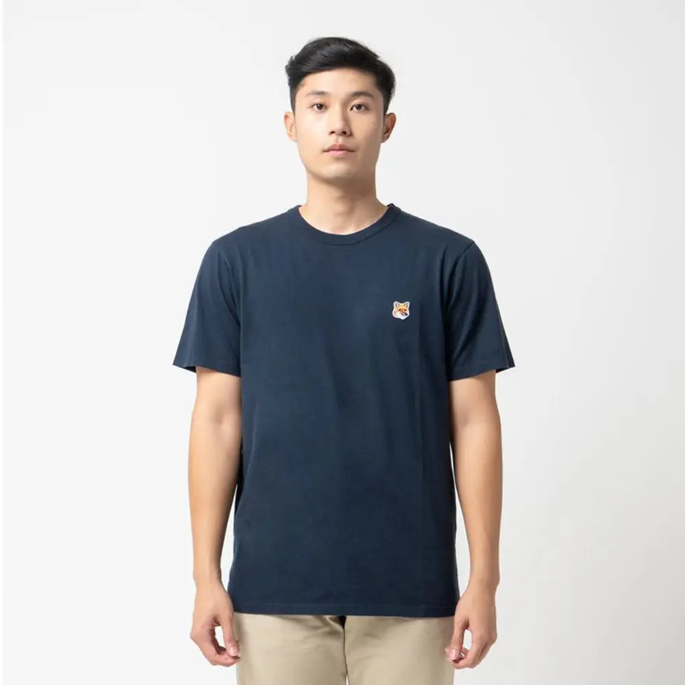Maison Kitsune Fox Head Patch T-Shirt Navy – voilà.id
