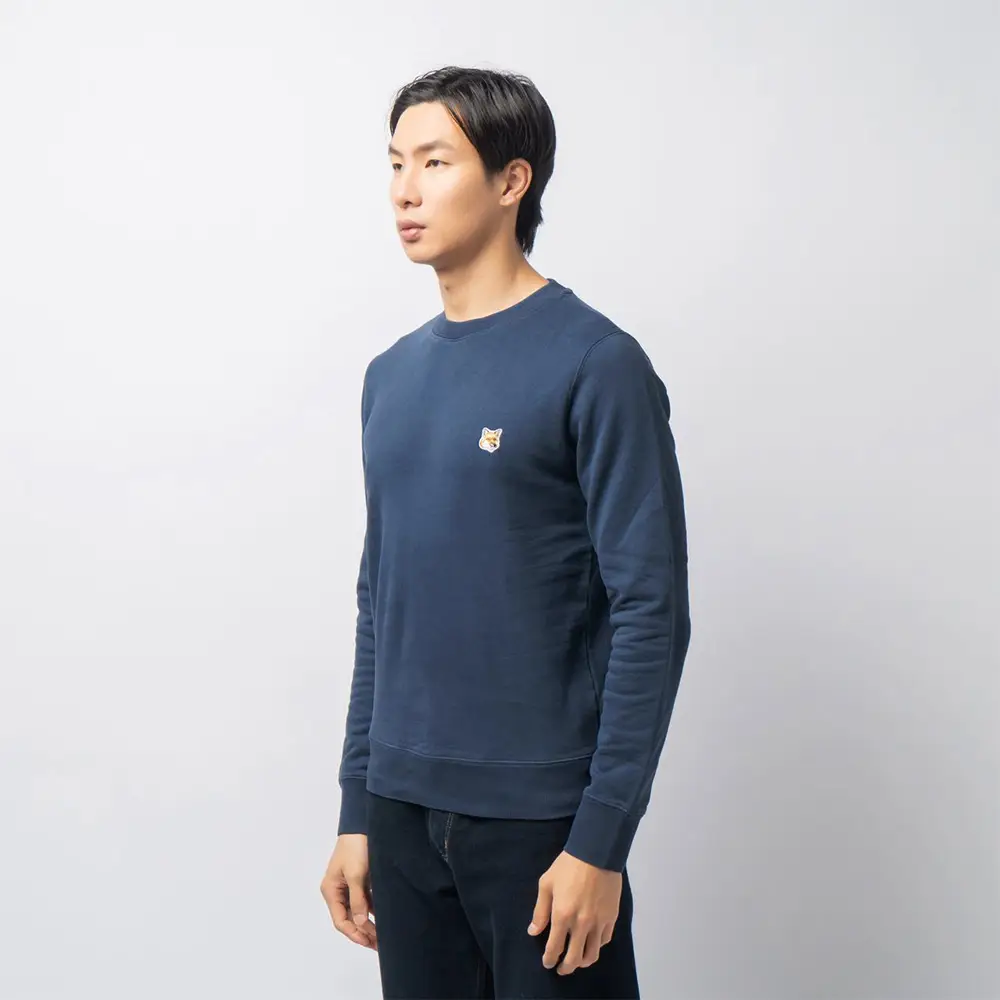 Maison Kitsuné Fox Head Patch Regular Sweatshirt Ink Blue
