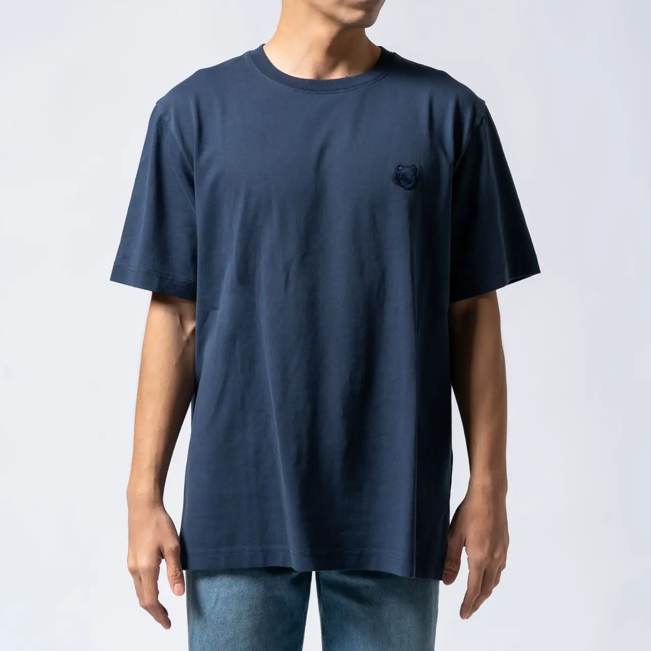 Maison Kitsuné Bold Fox Head Patch Comfort T-Shirt Ink Blue