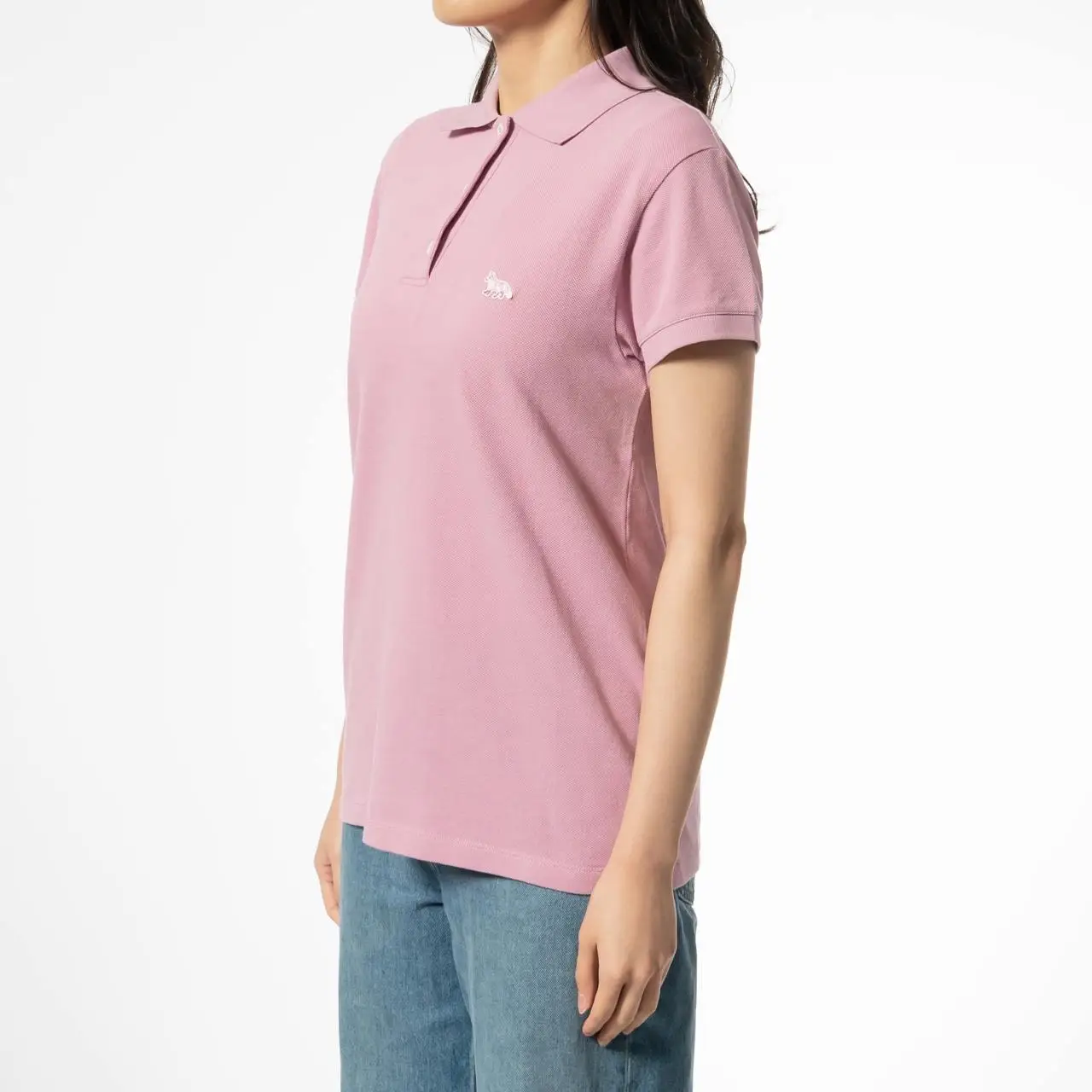 Maison Kitsuné Baby Fox Patch Regular Polo Shirt Blossom – voilà.id