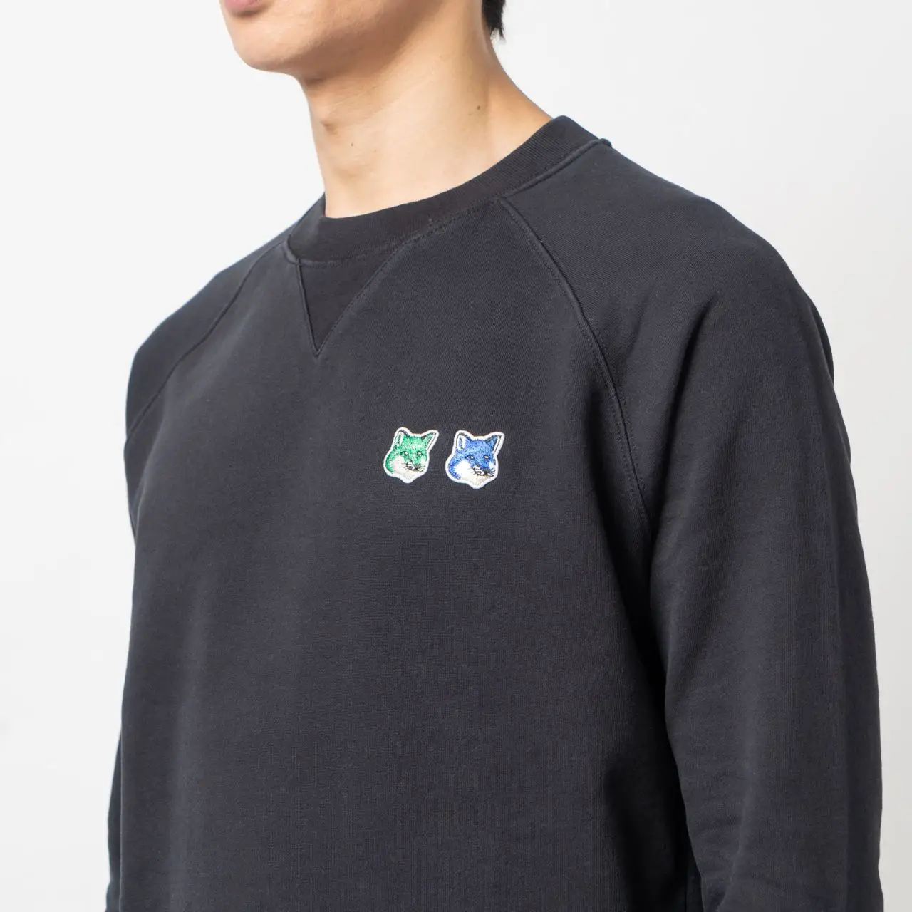 トップス 44 Flowers Hoodie Black HOODIE DOUBLE FOX HEAD PATCH | Maison Kitsuné