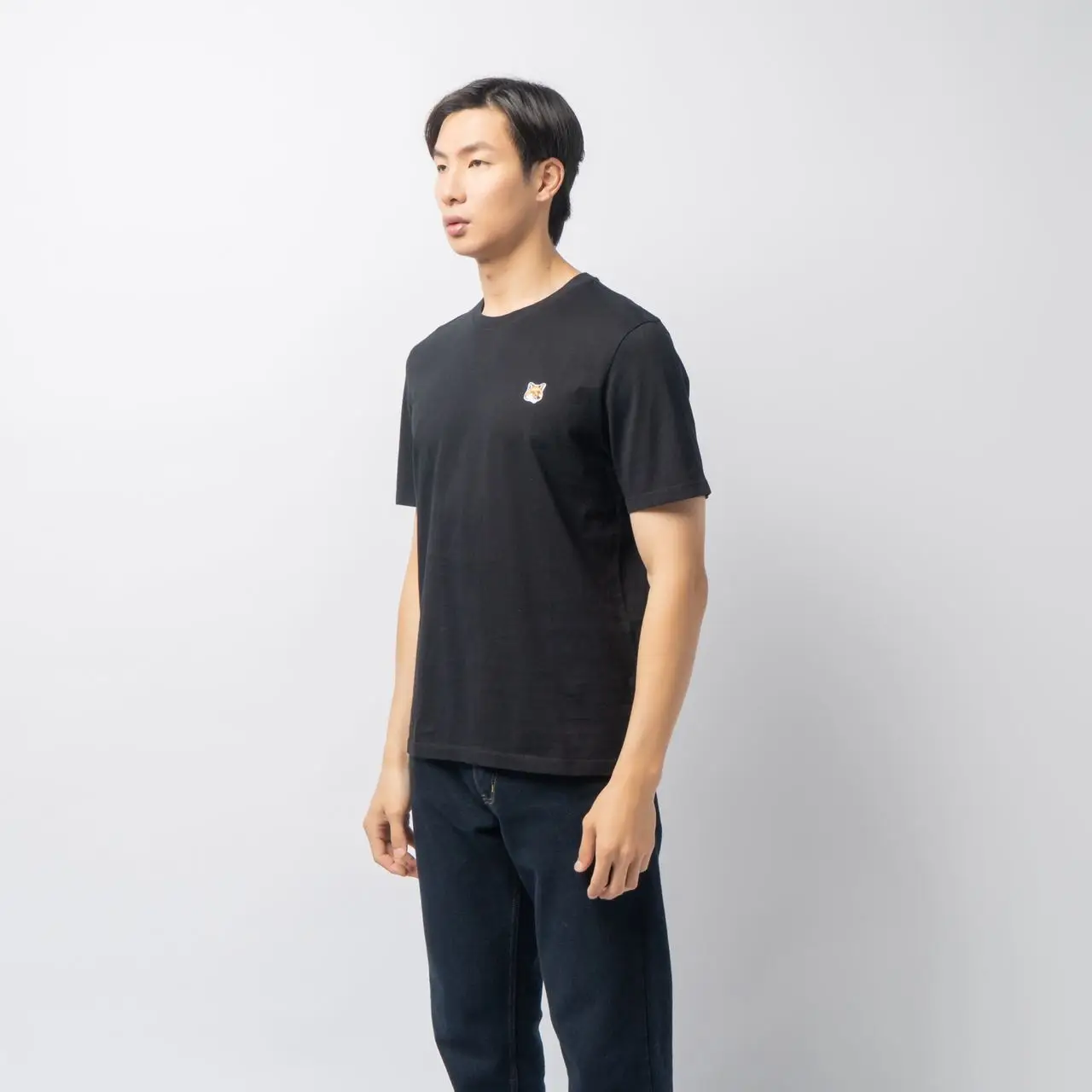 Maison Kitsuné Fox Head Patch Regular T-Shirt Black – voilà.id