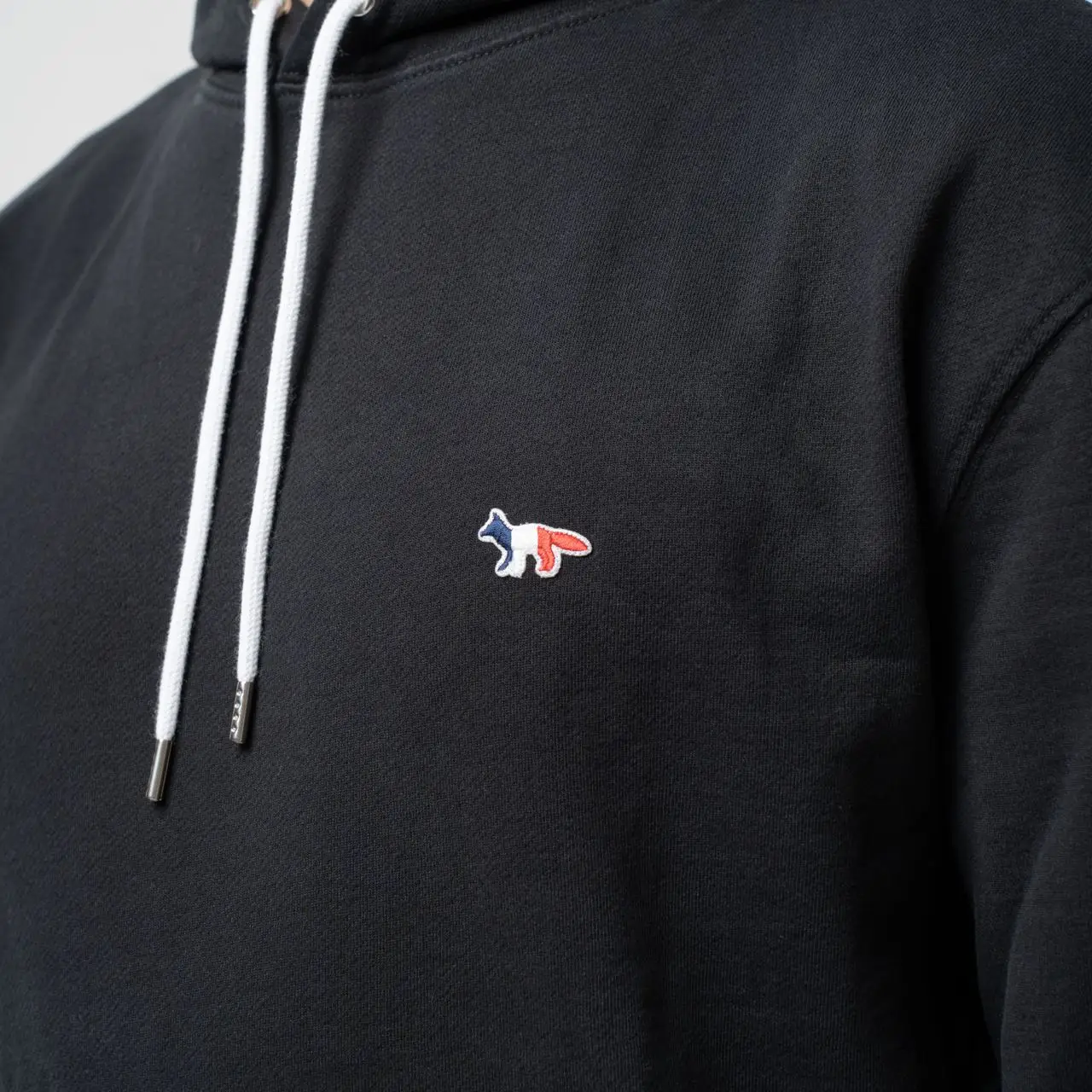 ★【MAISON KITSUNE】★Tricolor Fox Patch Zip Hoodi.e Black★ Maison Kitsuné Tricolor Fox Patch Zip Hoodie Black | Cultizm
