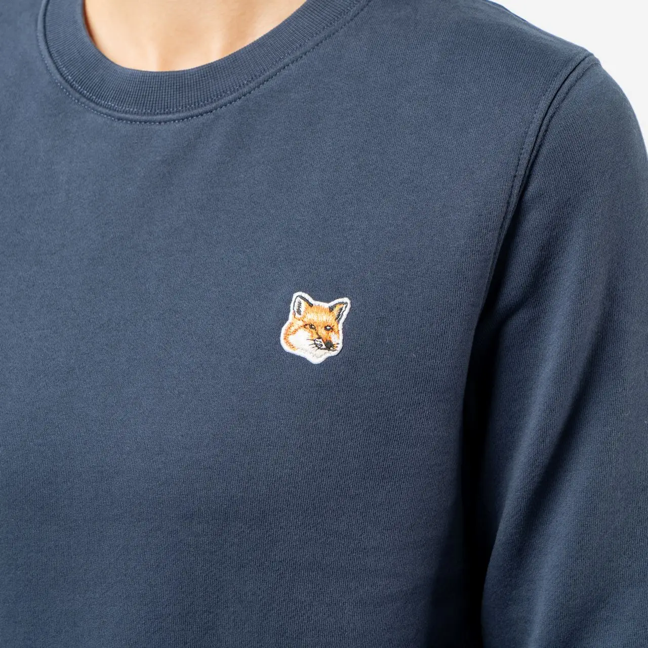 Maison Kitsunè Fox Head Patch Regular Sweatshirt Ink Blue Women