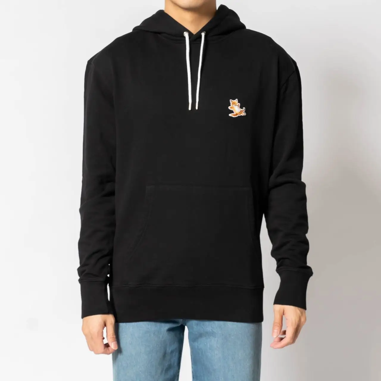 Maison Kitsune Chillax Fox Patch Classic Hoodie Black – voilà.id