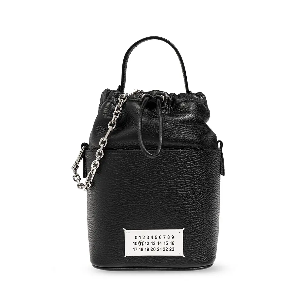 ■Maison Margiela■ Mini Bucket Bag Cashmere SB3WG0042P5135T MAISON MARGIELA Leather and rattan bucket bag | THE OUTNET
