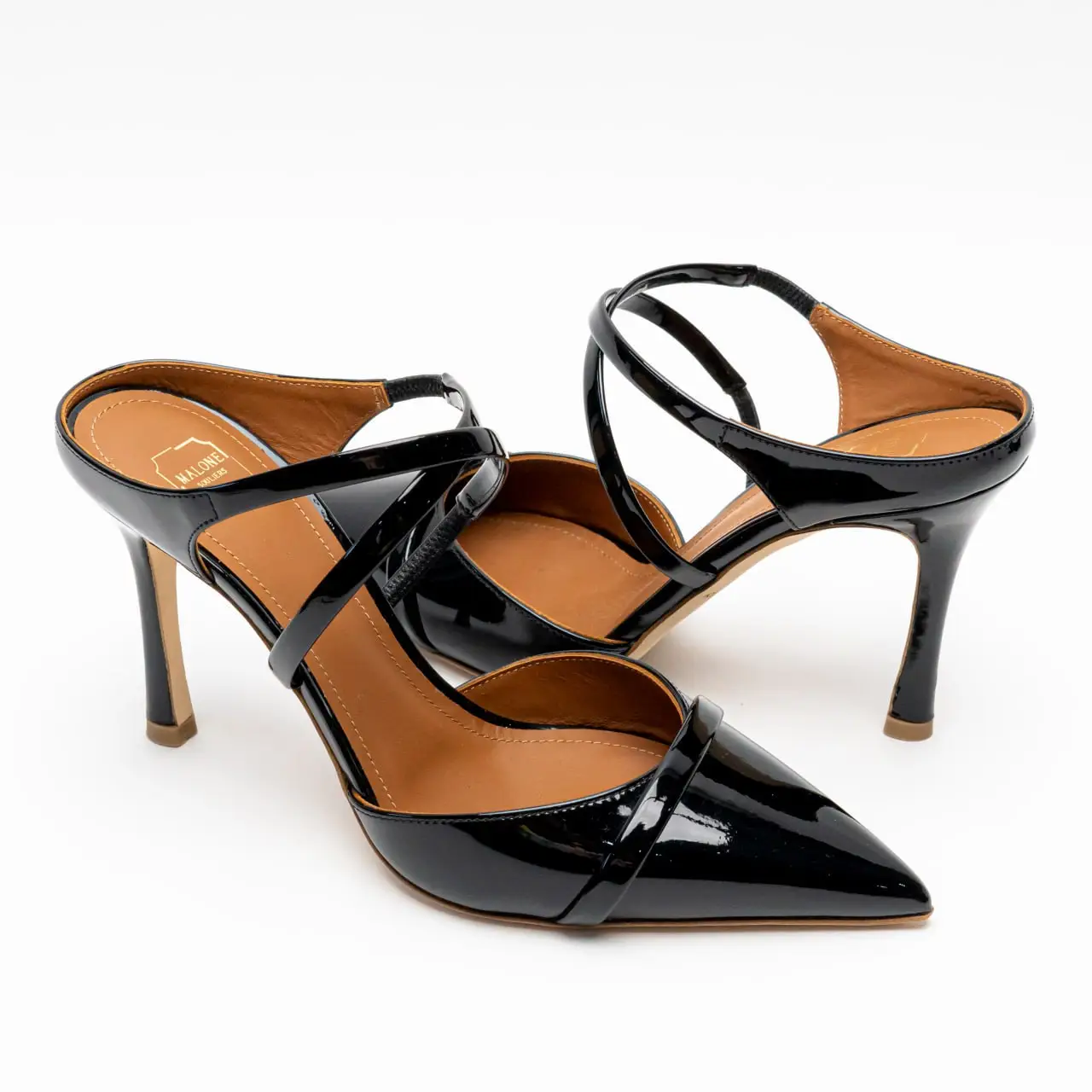 MALONE SOULIERS YOANA901VIOLET 関税送料込 Malone Souliers Yoana 90 Patent Leather Mule Heels Black