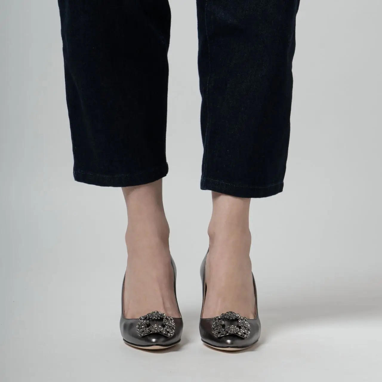 Manolo Blahnik Hangisi 70 Calf Leather Pumps with FMC