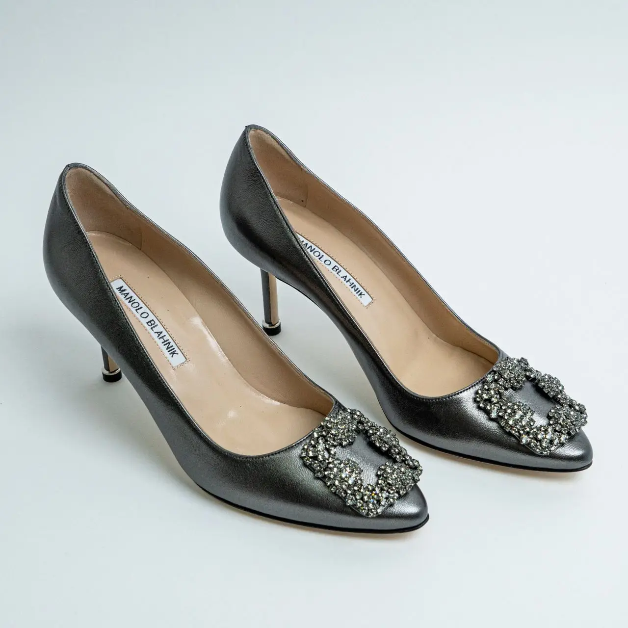 MANOLO BLAHNIK ライトグレー 39(25cm) 105mm MANOLO BLAHNIK - MANOLO BLAHNIK ライトグレー 39(25cm) 105mm