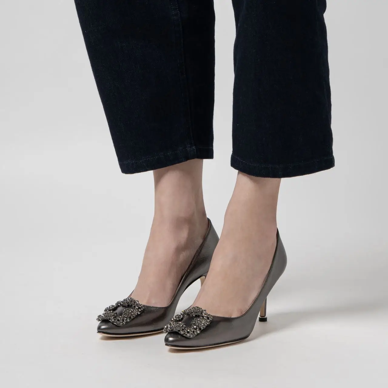 Manolo Blahnik Hangisi 70 Calf Leather Pumps with FMC