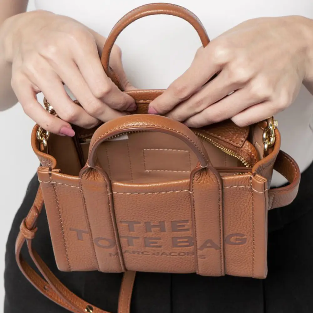 Marc Jacobs The Leather Mini Tote Bag Argan Oil – voilà.id