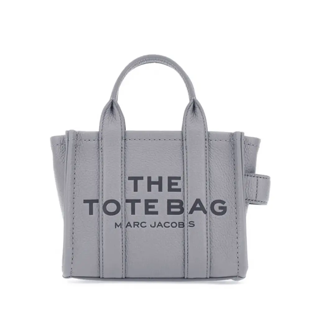 Marc Jacobs The Leather Medium Tote Bag Cement Grey – voilà.id