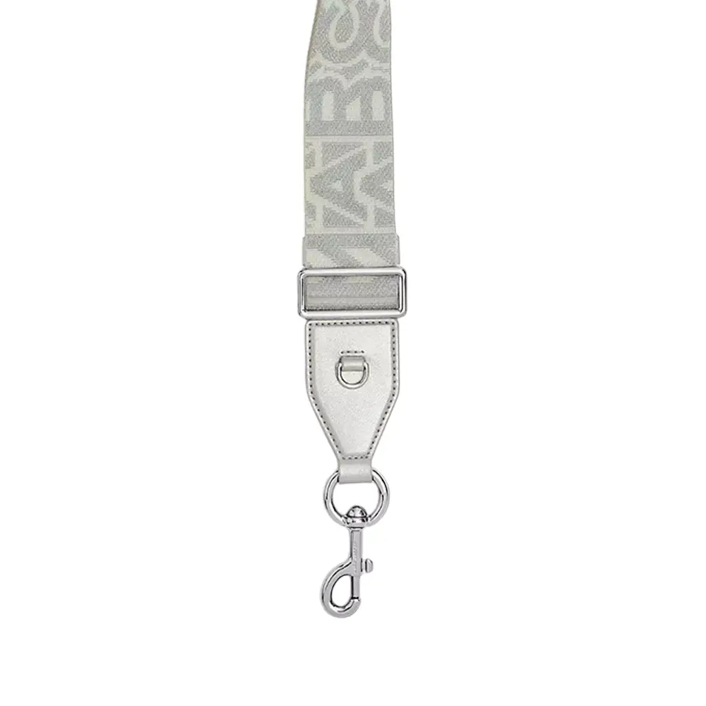 Marc Jacobs The Monogram Utility Webbing Strap White Silver Marc Jacobs The Monogram Utility Webbing Strap White Silver
