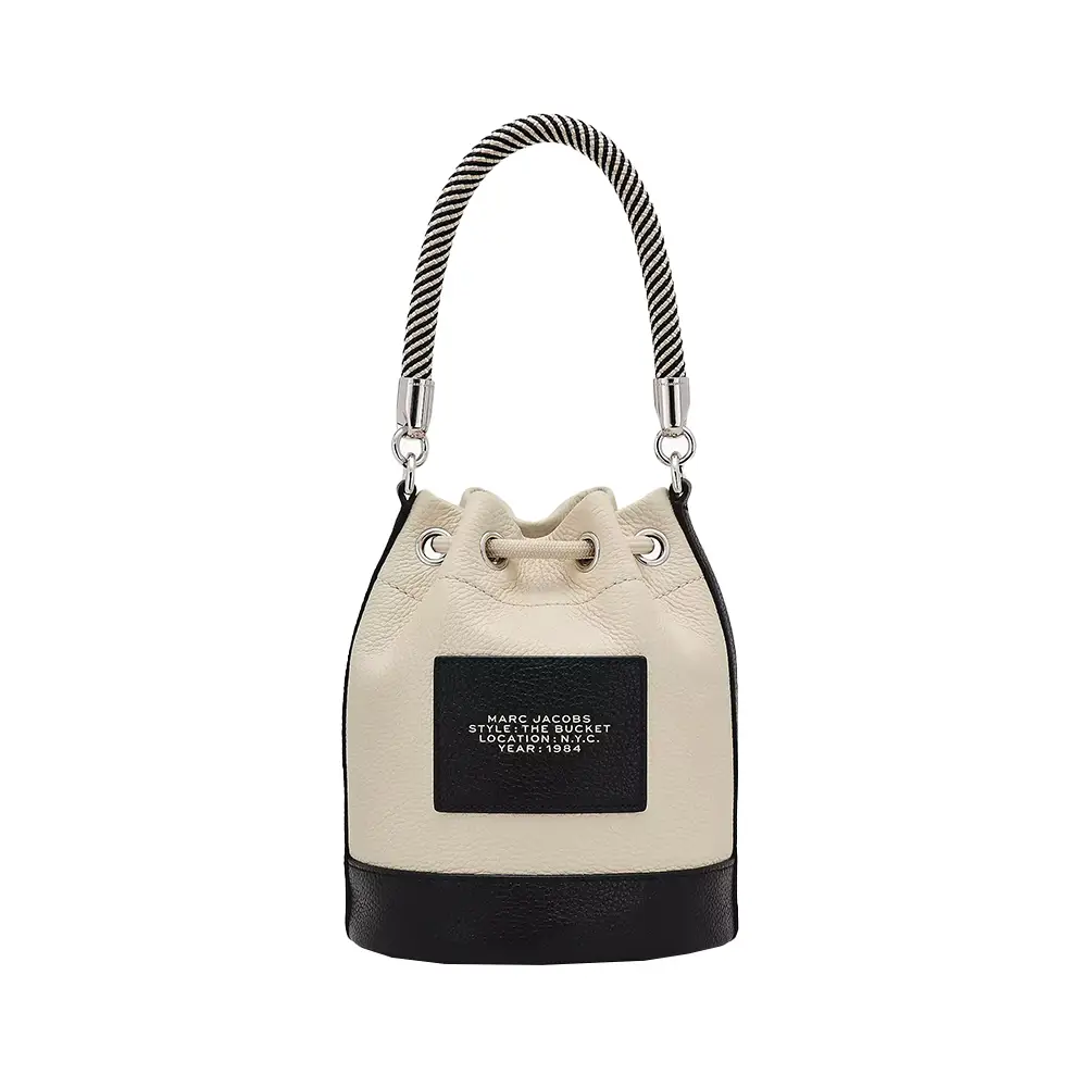 Marc Jacobs The Colorblock Leather Bucket Bag Beige Black Marc Jacobs The Colorblock Leather Bucket Bag Beige Black
