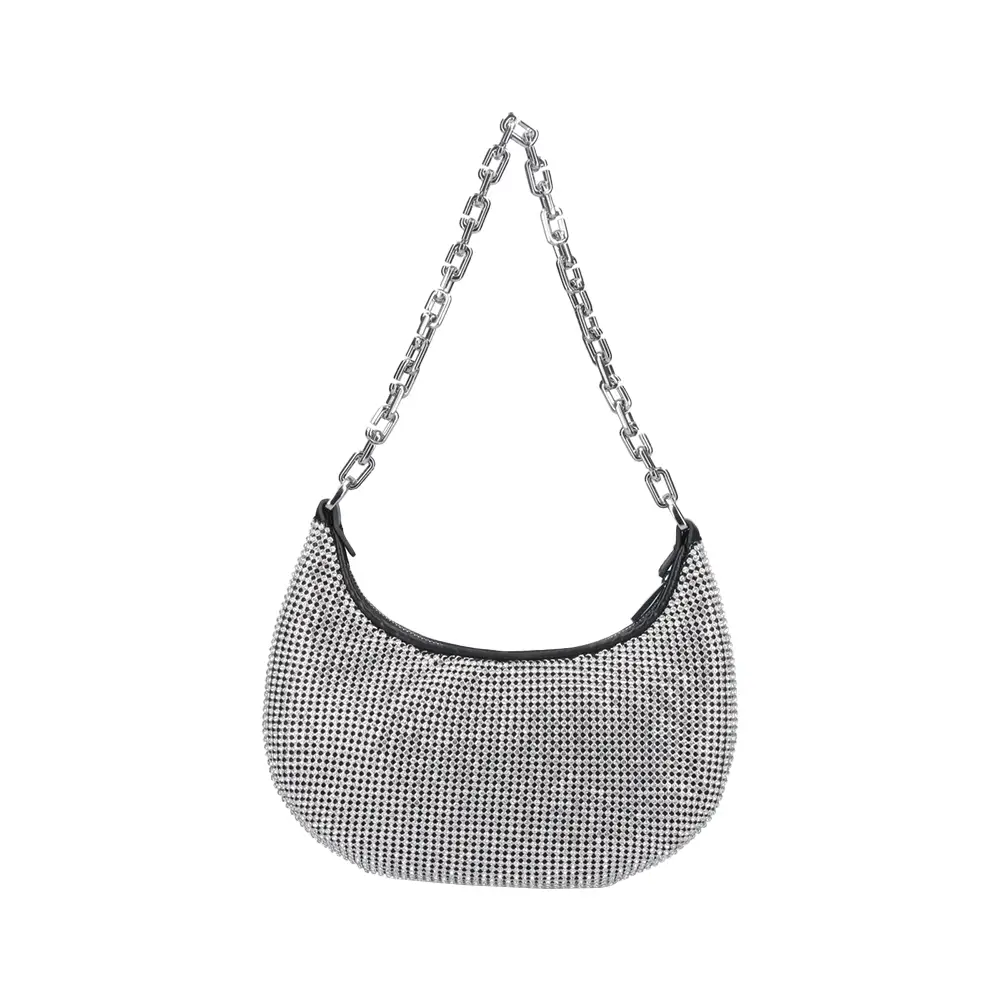 Marc Jacobs The Rhinestone Small Curve Bag Crystal White