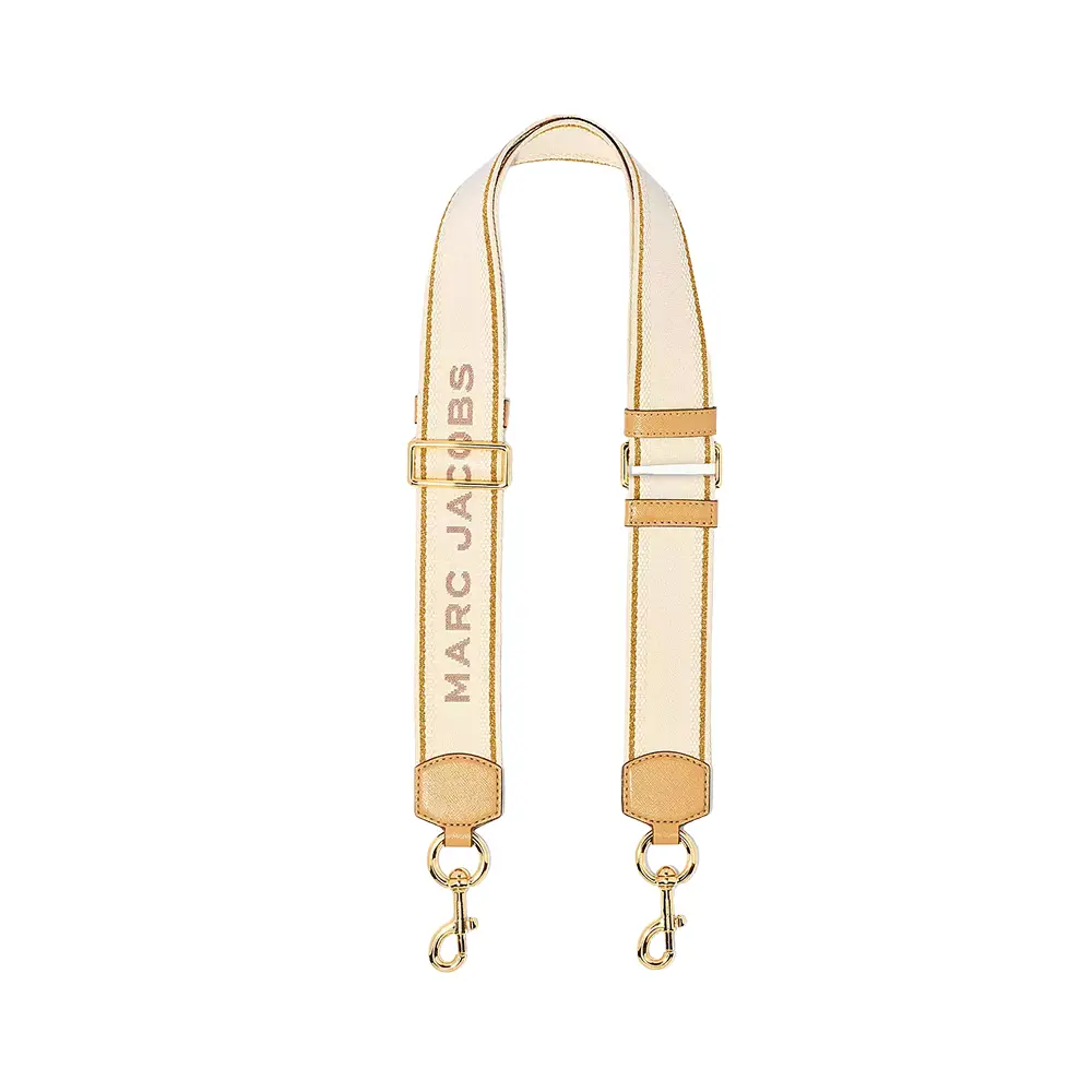 Marc Jacobs The Thin Logo Webbing Strap Black/White – voilà.id