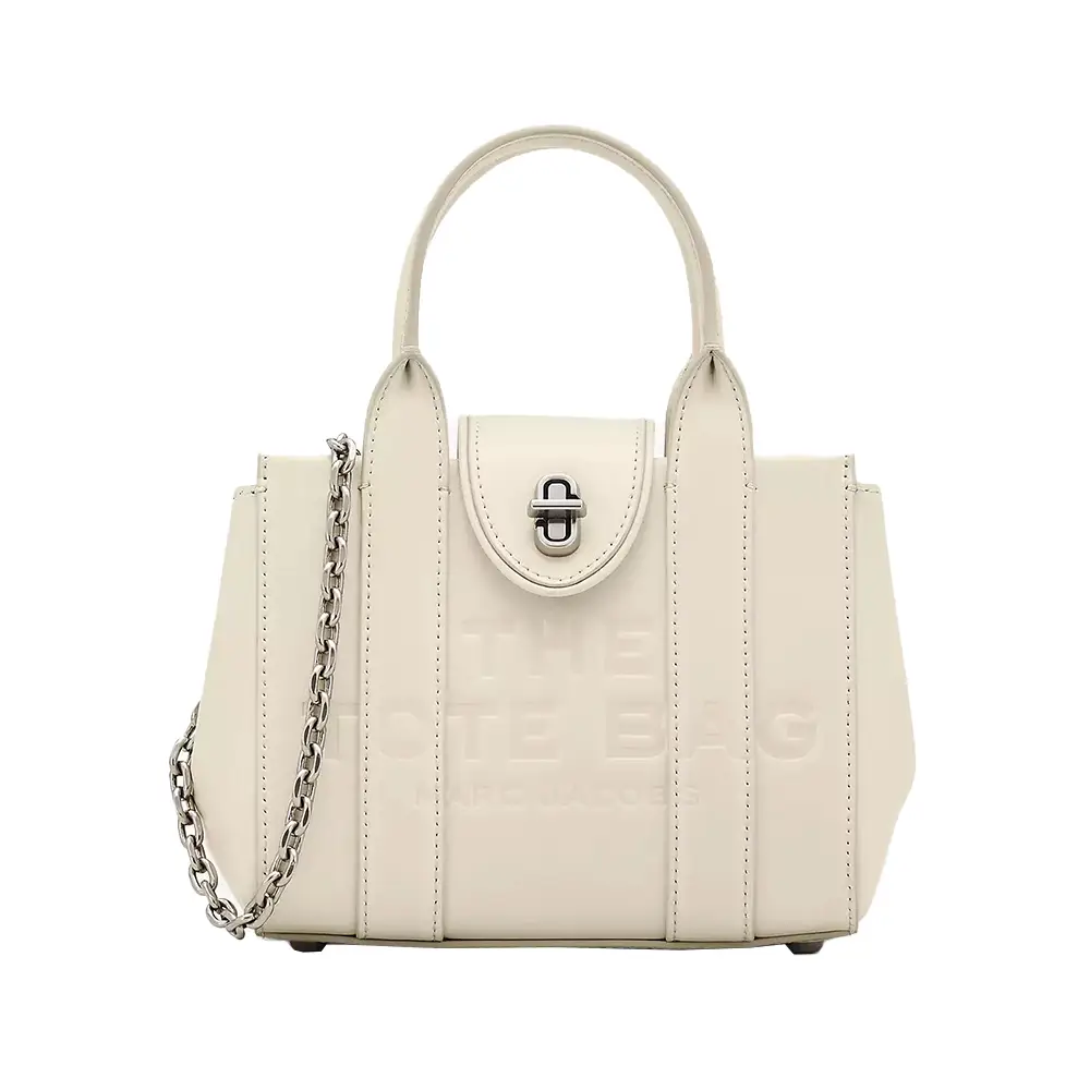 Marc Jacobs The Turnlock Crossbody Tote Bag Cloud White