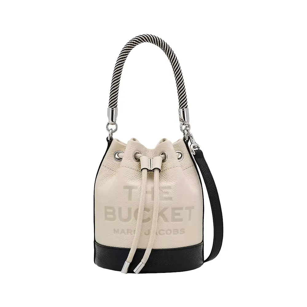 Marc Jacobs The Colorblock Leather Bucket Bag Beige Black Marc Jacobs The Colorblock Leather Bucket Bag Beige Black