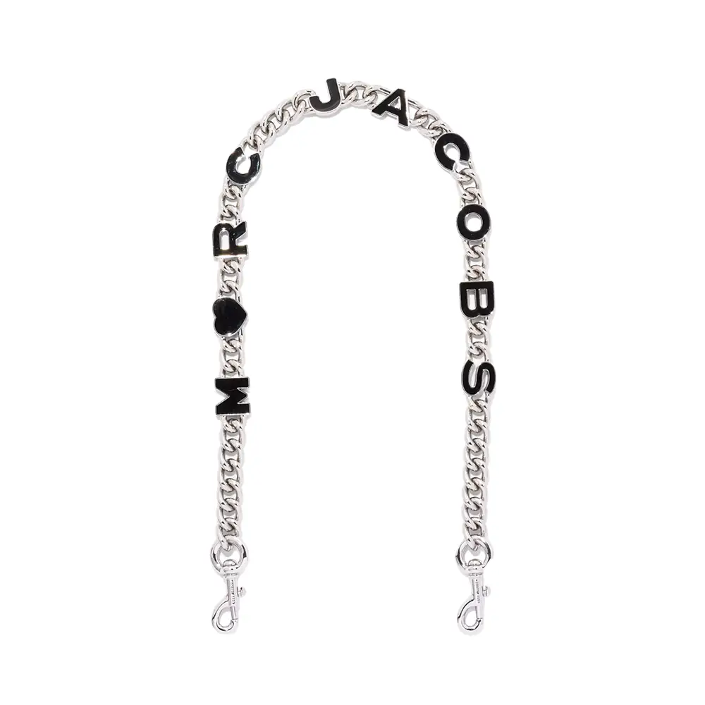 Marc Jacobs The Heart Charm Chain Shoulder Strap Black Silver