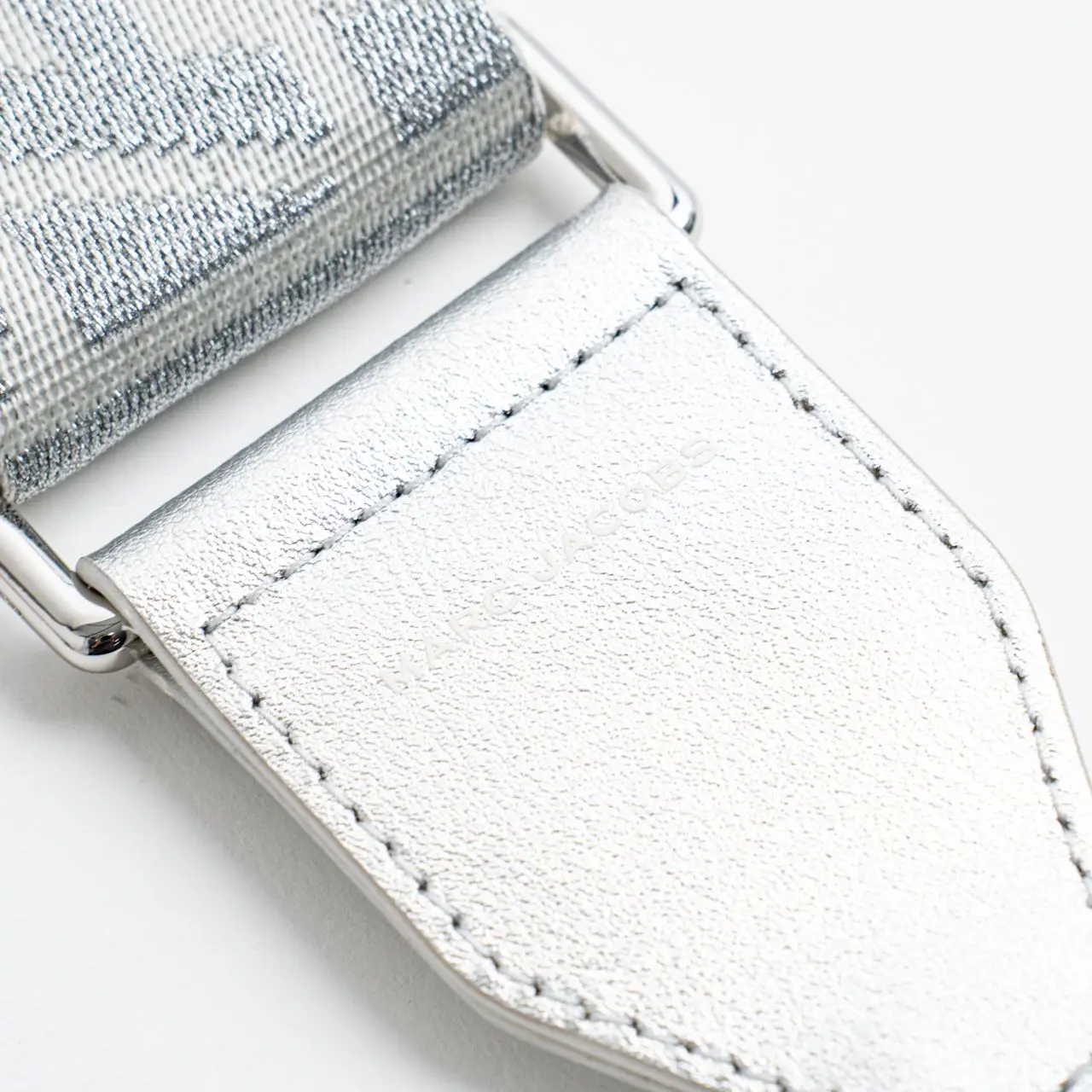 Marc Jacobs The Monogram Utility Webbing Strap White Silver