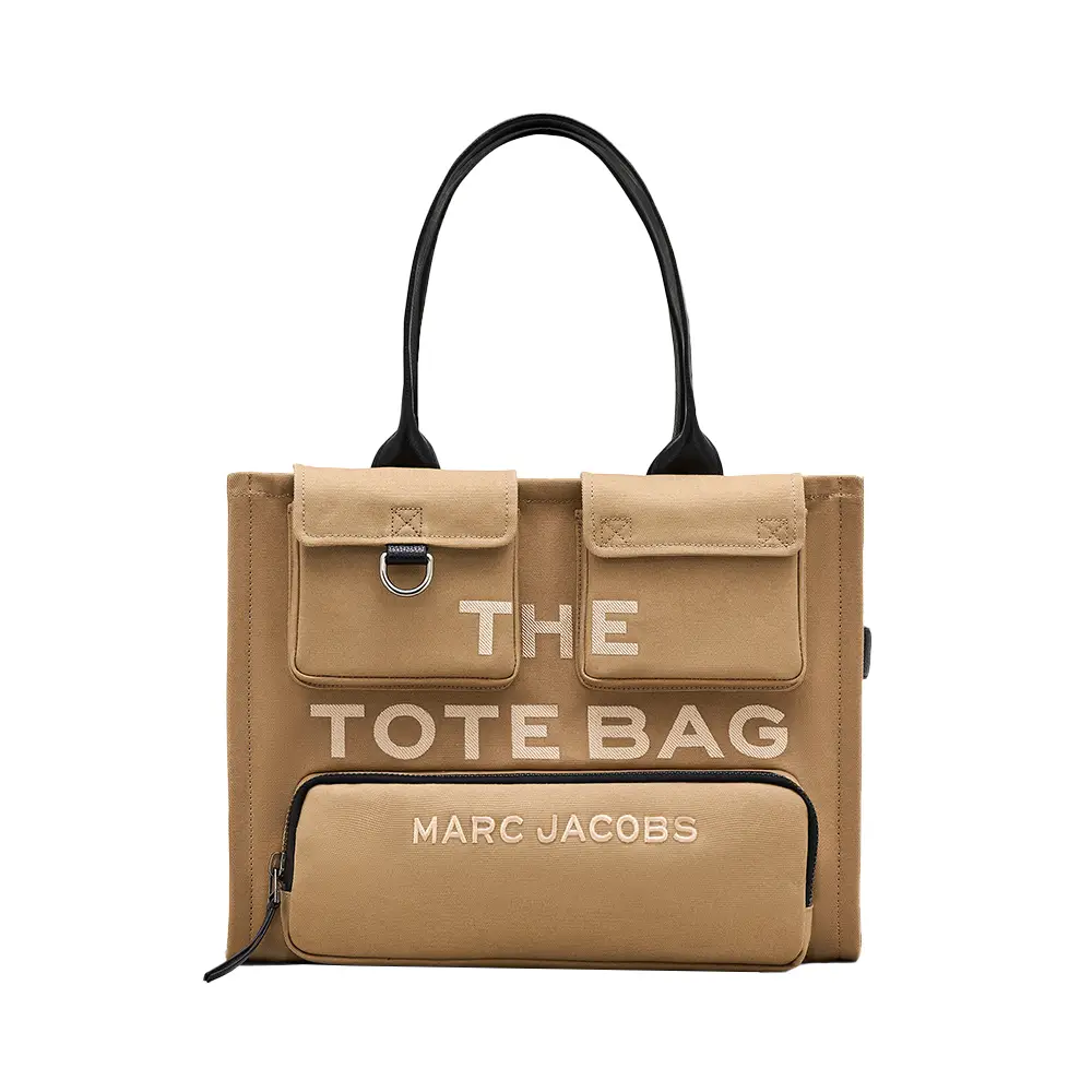 【関税&送料込】Marc Jacobs Camel Canvas Handbag The Medium Tote - Marc Jacobs - Cotton - Camel