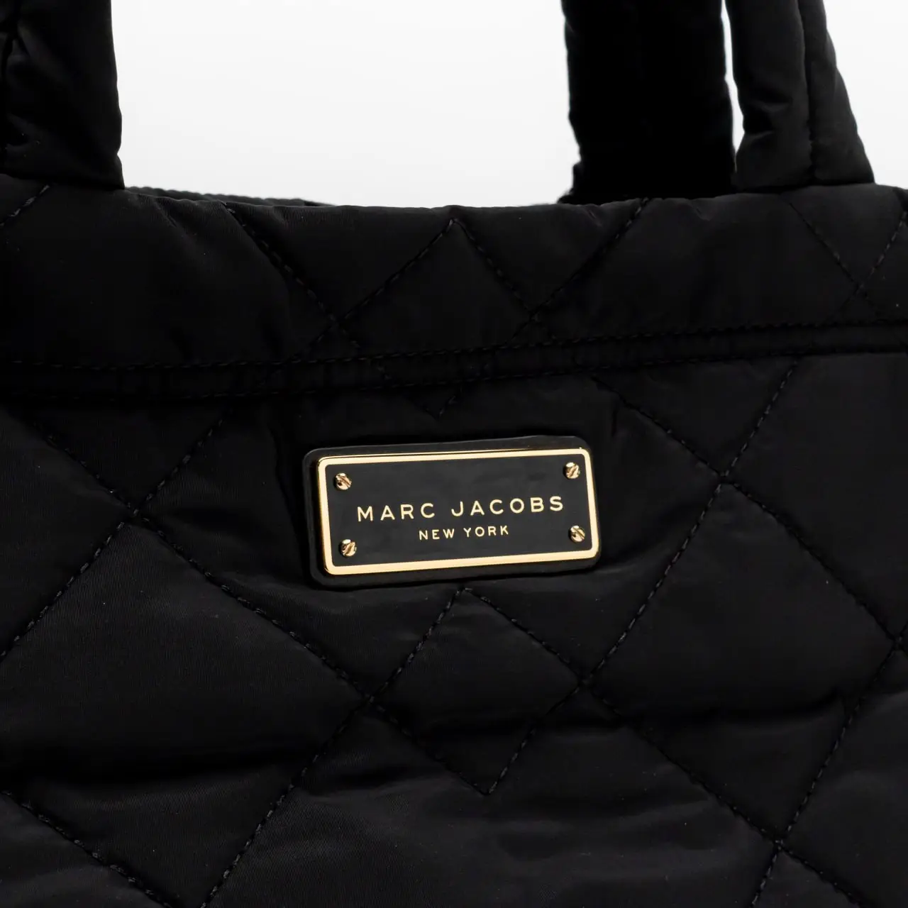 Marc Jacobs Quilted nylon black tote shoulder bag top purse