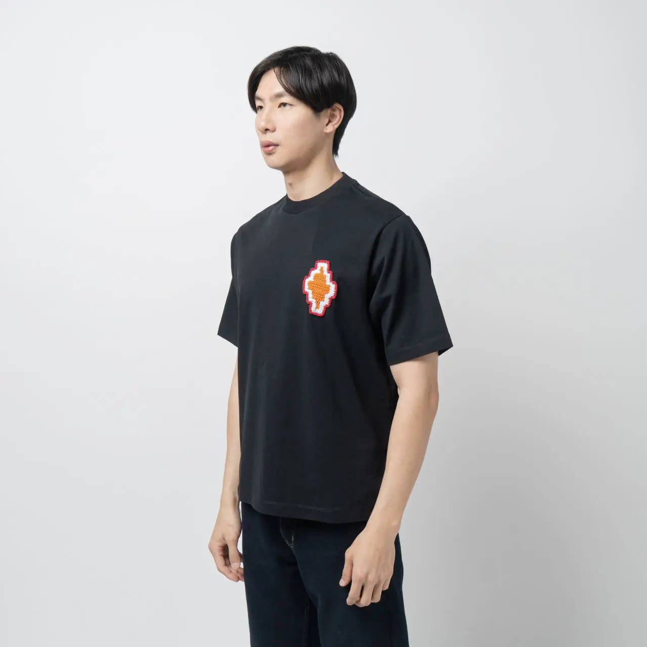 Tシャツ・カットソー MARCELO BURLON Men T Shirts CMAA054F23JER0041033 Black Marcelo Burlon cotton t-shirt Feathers Necklace black color