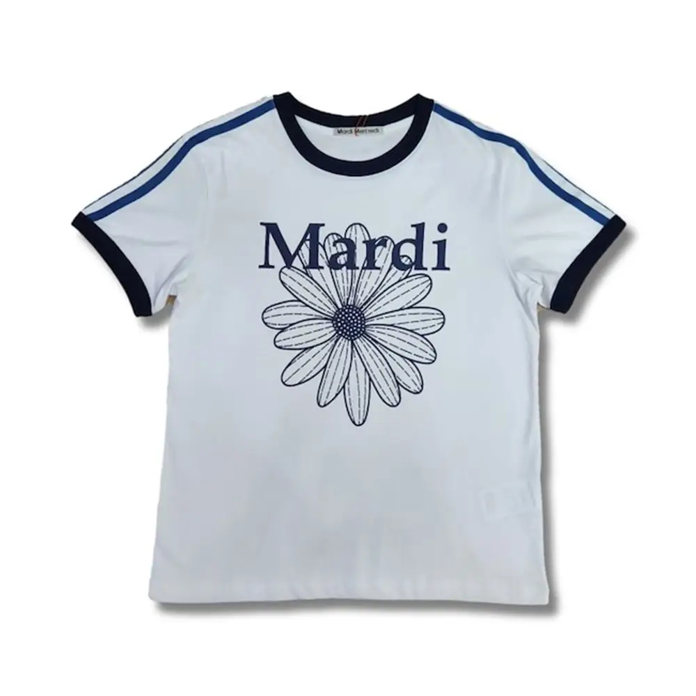 Mardi Mercredi Flower Blossom Oversized T-Shirt Heather Navy