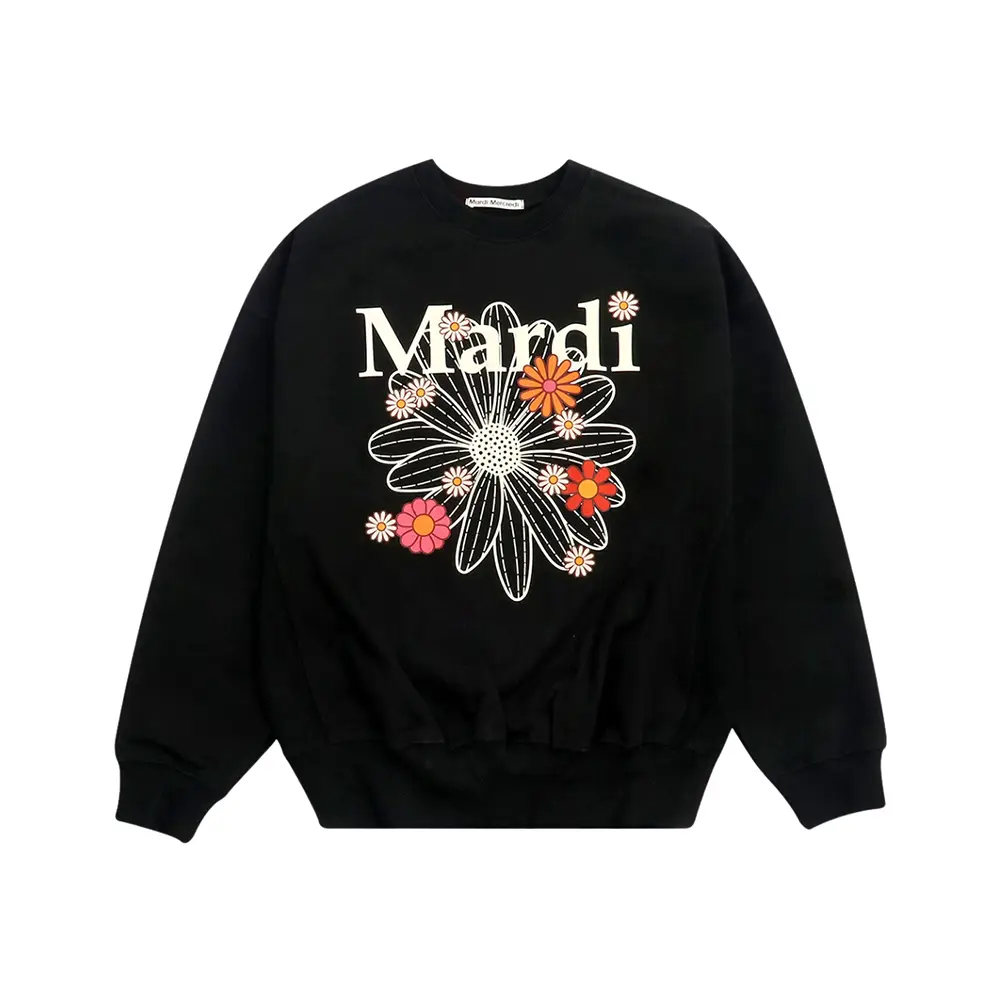 Mardi Mercredi Embroidered Flower Sweatshirt Brown/Lavender