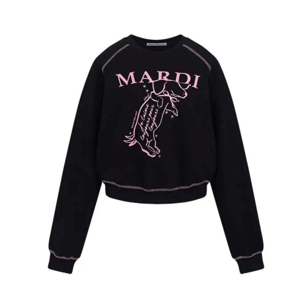 Mardi Mercredi Ddanji Swing The Tail Sweatshirt Black Pink Mardi Mercredi Ddanji Swing The Tail Sweatshirt Black Pink