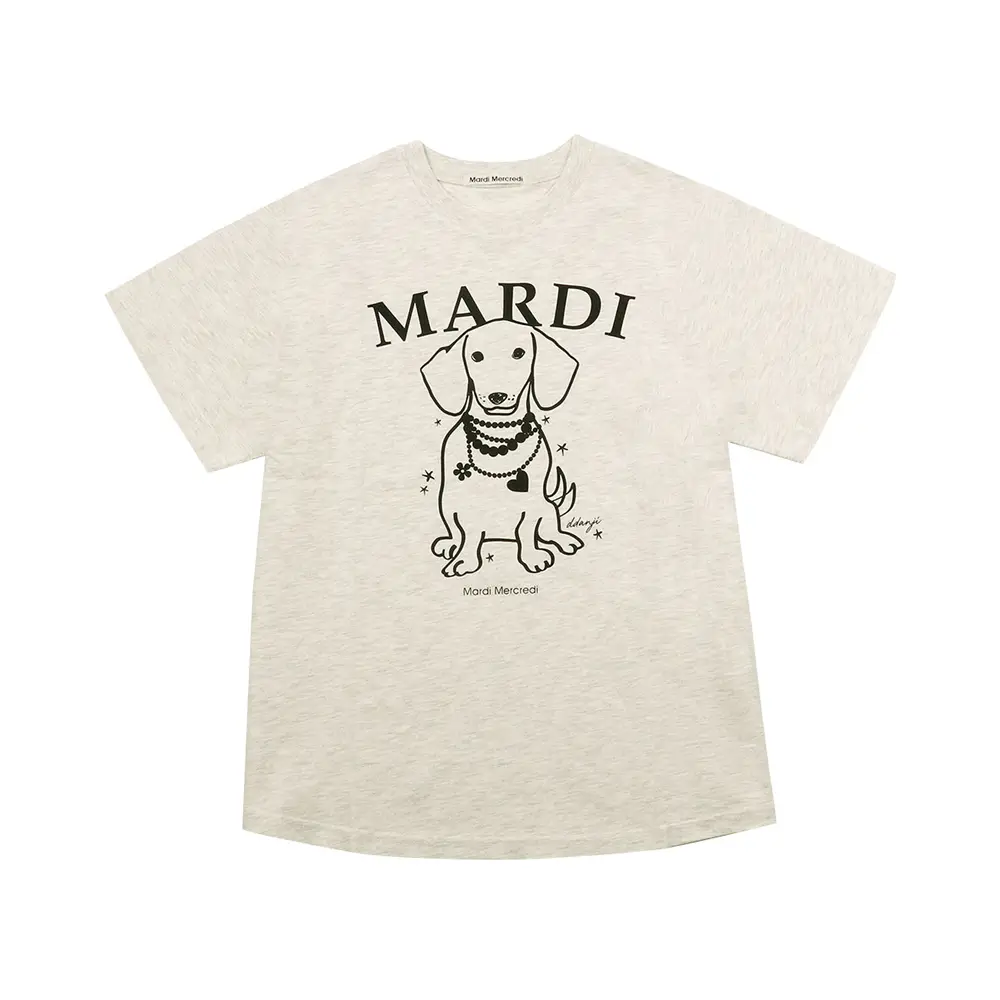 ●Mardi Mercredi●UNISEX TSHIRT DDANJI NECKLACE_IVORY TSHIRT SWING THE TAIL DDANJI PEARL NECKLACE_IVORY NAVY