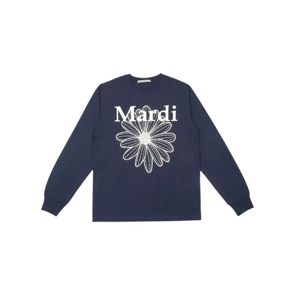 Mardi Mercredi Cotton T-Shirt Long Sleeve Flower Navy Cream – voilà.id