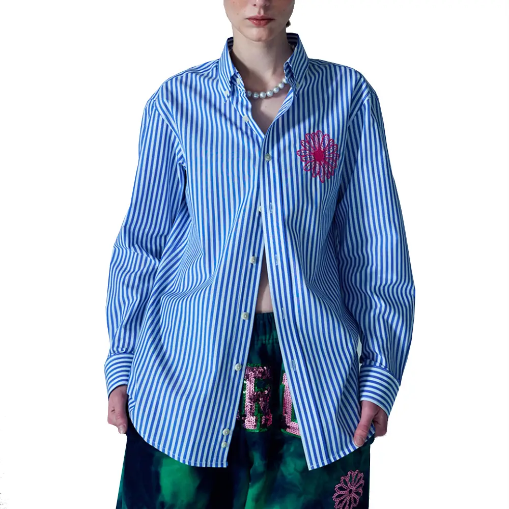 トップス Mardi OXFORD SHIRT STRIPE Mardi Mercredi ブラウス シャツ OXFORD SHIRT STRIPE