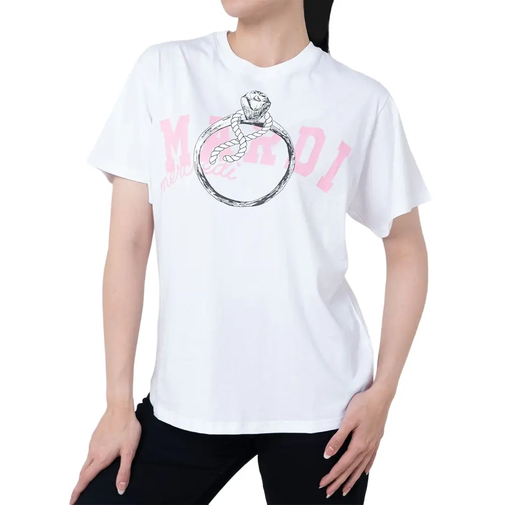 ●Mardi Mercredi●UNISEX TSHIRT TURNTABLE LOGO_WHITE MARDI MERCREDI (EN)