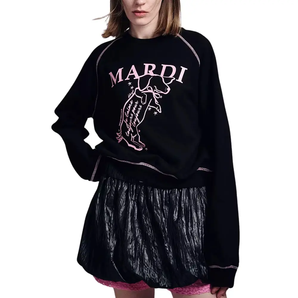 Mardi Mercredi Ddanji Swing The Tail Sweatshirt Black Pink