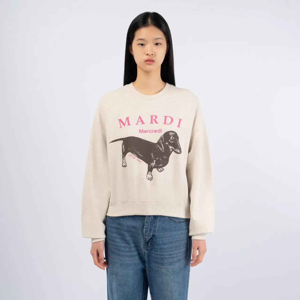 Mardi Mercredi Ddanji Sweatshirt Oatmeal Pink – voilà.id