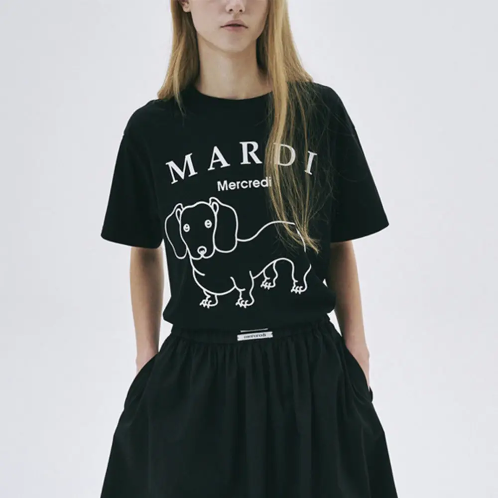 Mardi Mercredi TSHIRT UNIV 【BLACK WHITE】 MARDI MERCREDI T-Shirt Univ – Belle Korea