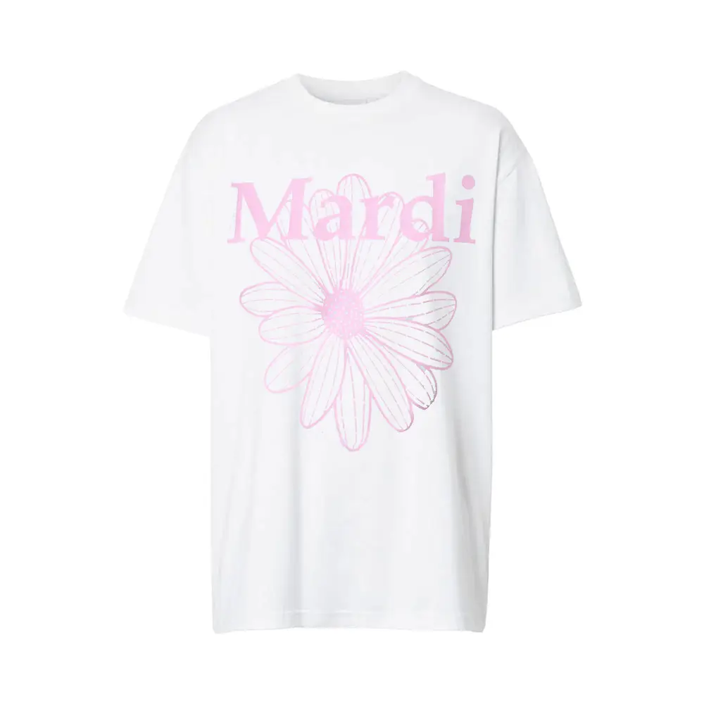 ●Mardi Mercredi●UNISEX TSHIRT BIG FLOWER MAN_WHITE UNISEX TSHIRT LONG SLEEVE FLOWERMARDI_WHITE BLACK - MARDI