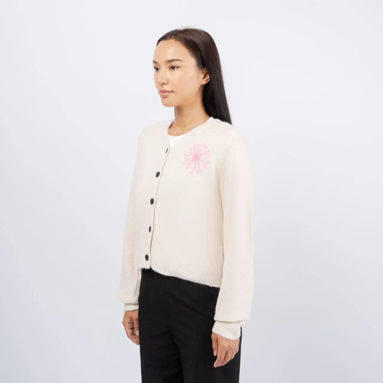 トップス Mardi Mercredi RACCOON BLENDED CARDIGAN RACCOON BLENDED CARDIGAN V NECK_OATMEAL BEIGE - MARDI MERCREDI