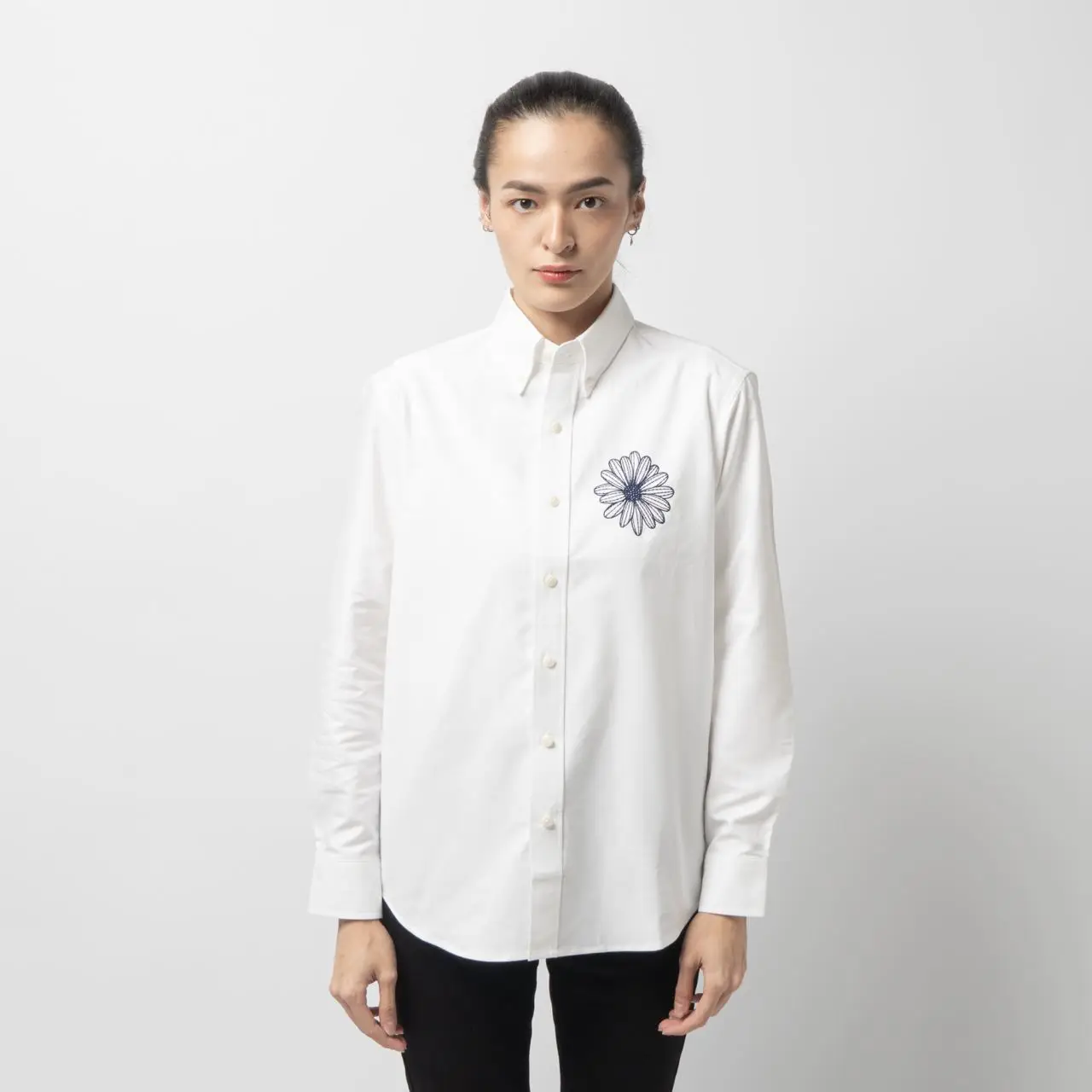 Mardi Mercredi Oxford Shirt White Navy – voilà.id