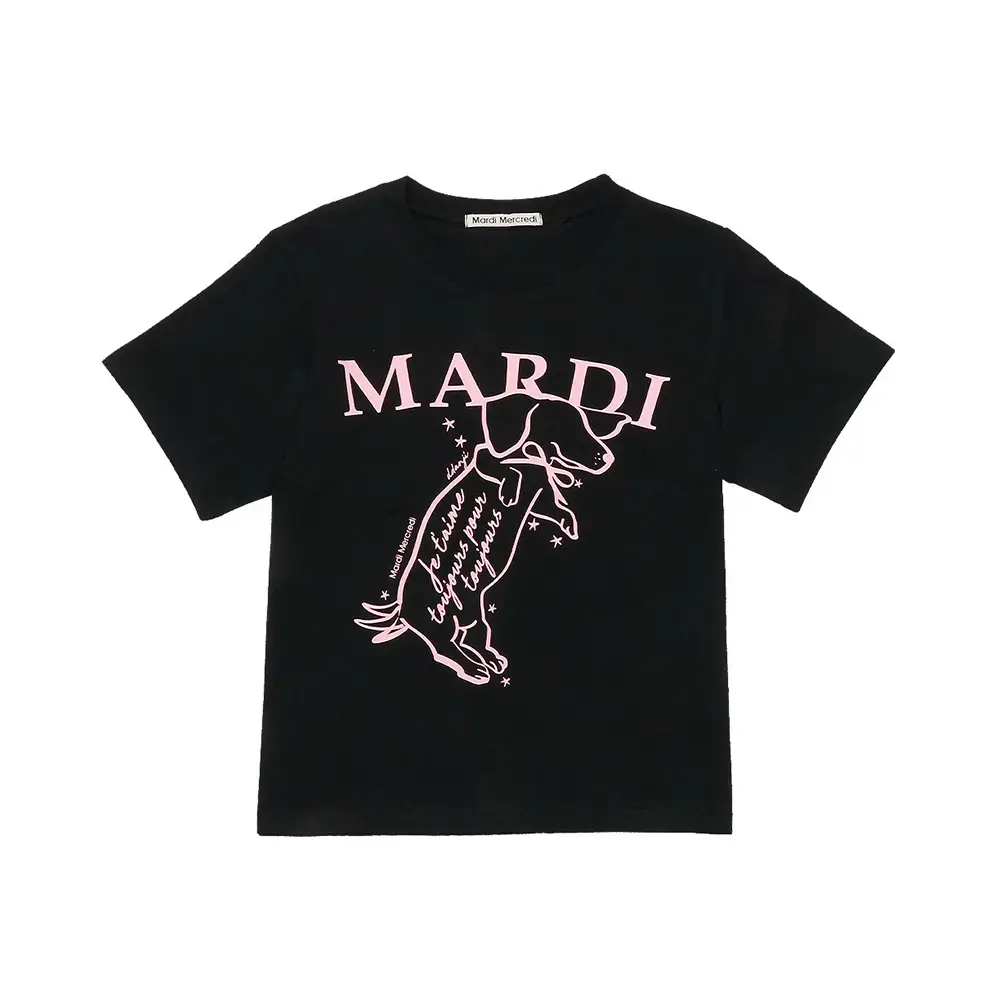 Mardi Mercredi Flower M Logo Oversized T-Shirt Black Cream