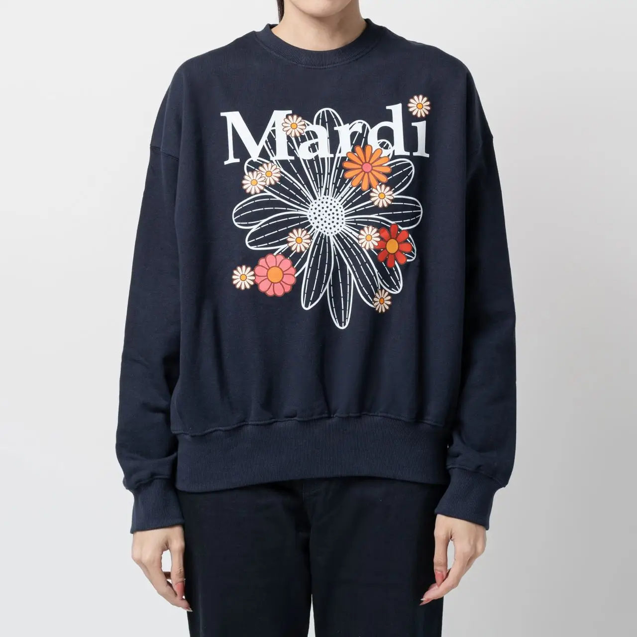 ●Mardi Mercredi●UNISEX SWEATSHIRT NEEDLEWORK_NAVY SKY SWEATSHIRT - MARDI MERCREDI