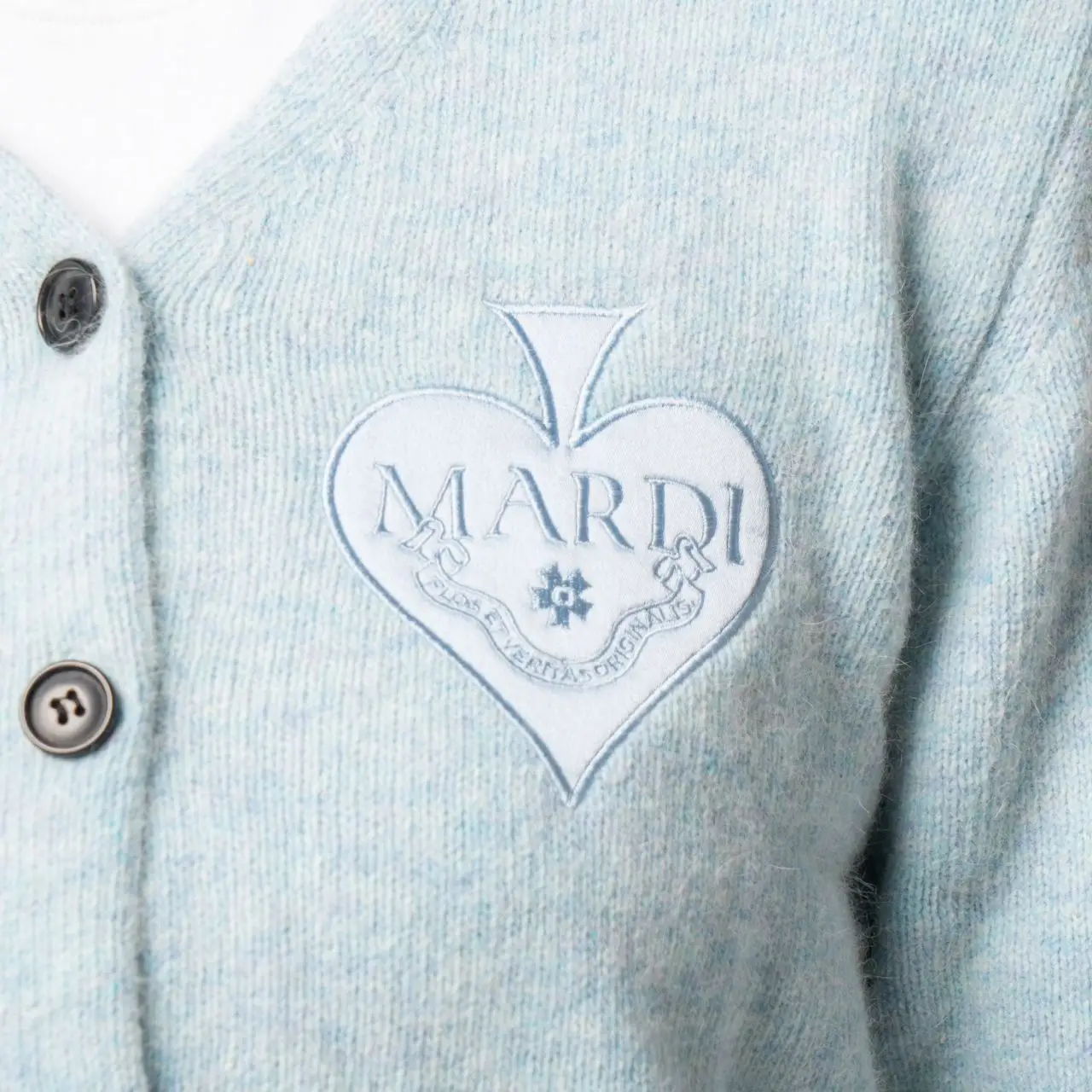 Mardi Mercredi Raccoon Blended V-Neck Cardigan Mint – voilà.id