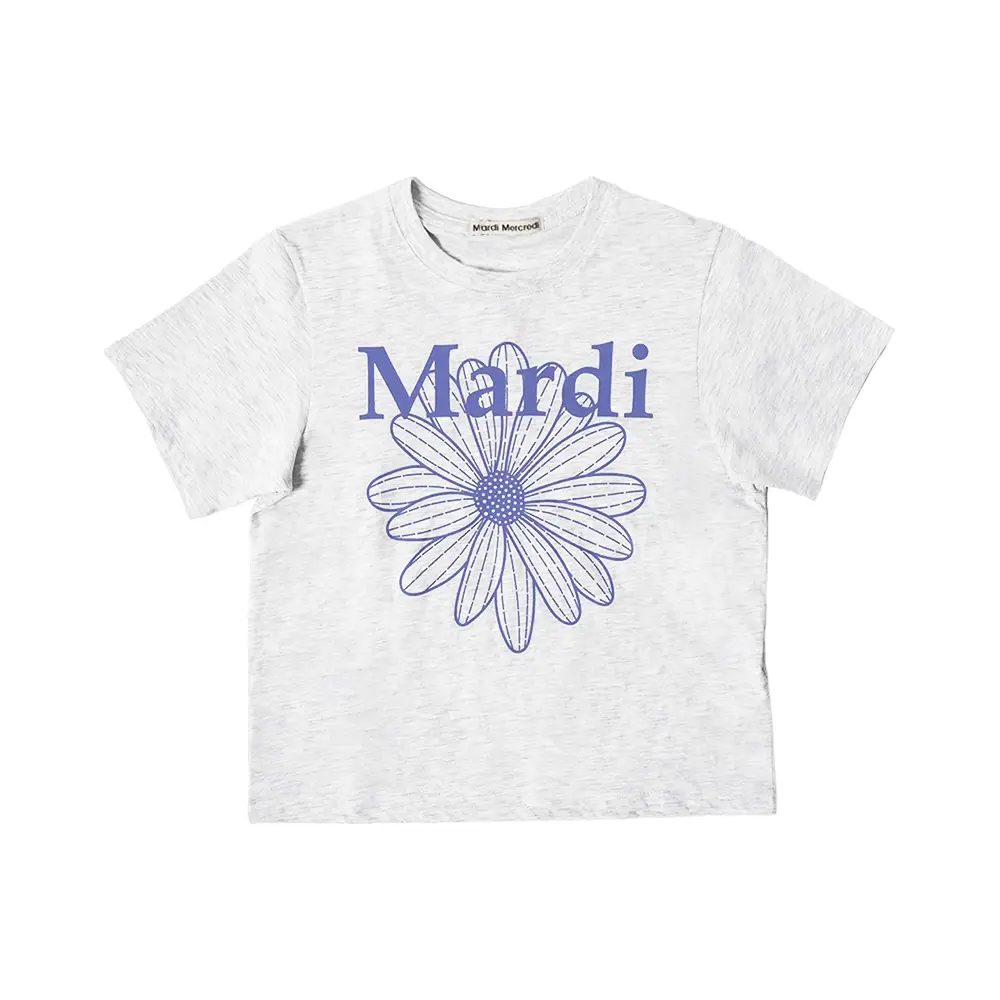 Mardi Mercredi Flower Slim T-Shirt Heather Purple – voilà.id